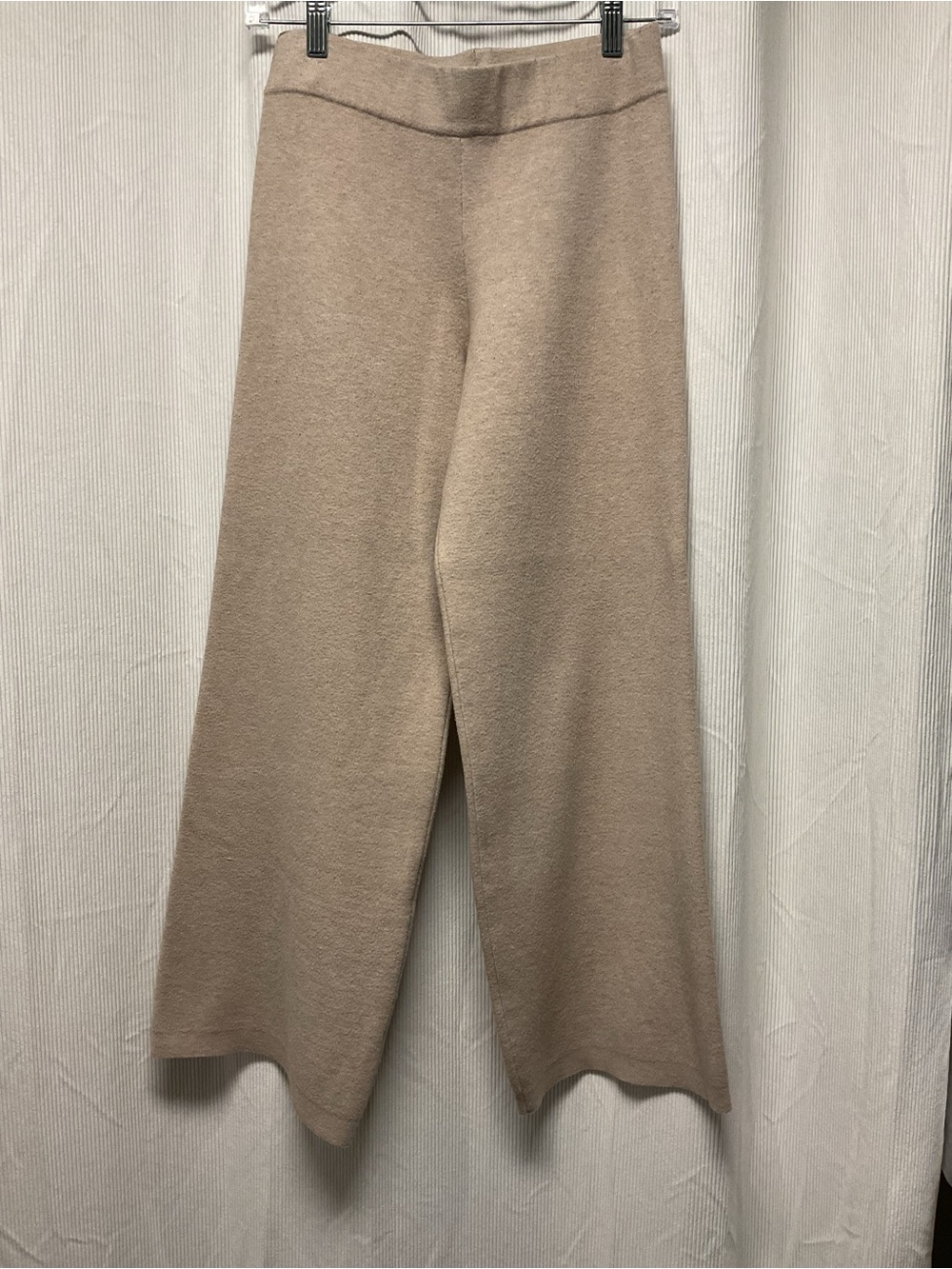 Joie Neutral Wide-Leg Knit Pants in Taupe